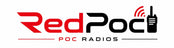 RedPoc Radios logo featuring the text 'RedPoc' in red and black, with 'POC RADIOS' underneath and a walkie-talkie icon with signal waves on a white background.